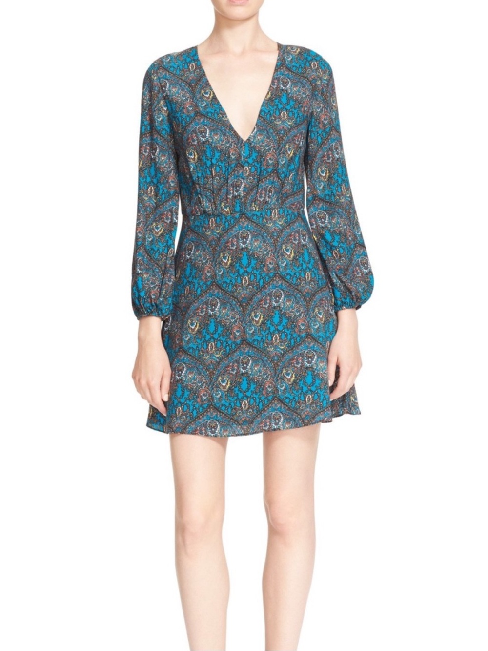 Alice + Olivia Cary Mini Dress in ornate multi